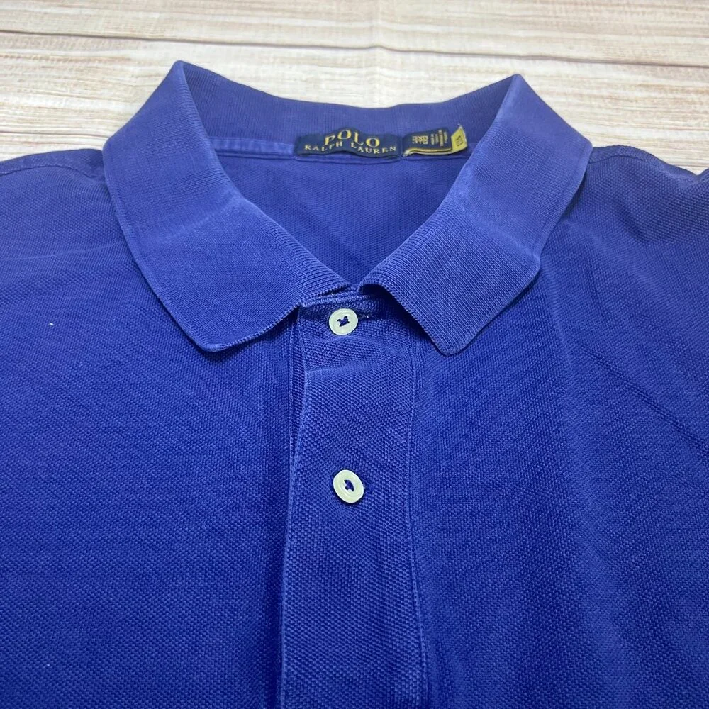 Polo Ralph Lauren Mens 3XB Blue Short Sleeve‎ Polo Shirt Big Tall Cotton 3XB/3TG